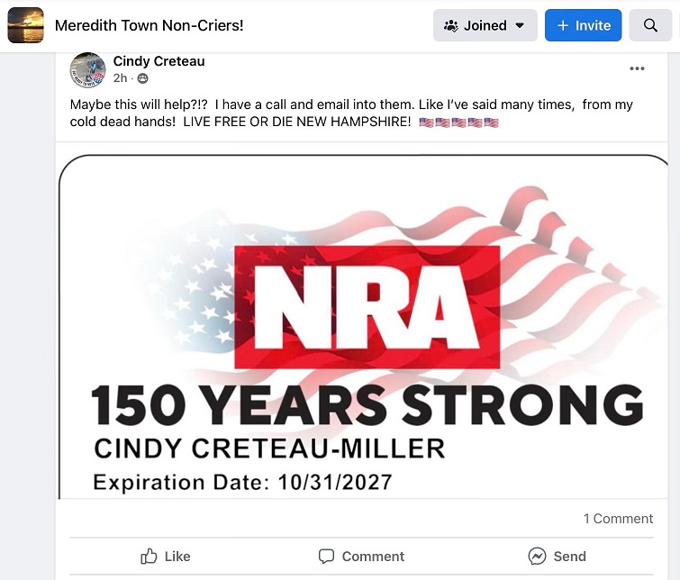 Creteau-Miller tries to wipe NRA D with a 5 year membership
