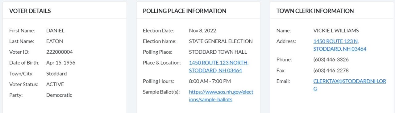 Dan Eaton Voter Registration