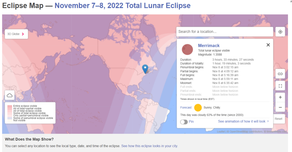 Online Eclipse Map Election day blodd moon eclipse 