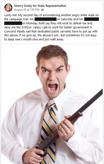 NH State Rep Sherry Dutzy post doxxing a constituent