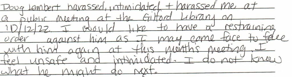 GPD - Victim asked for a restraining order against Lambert