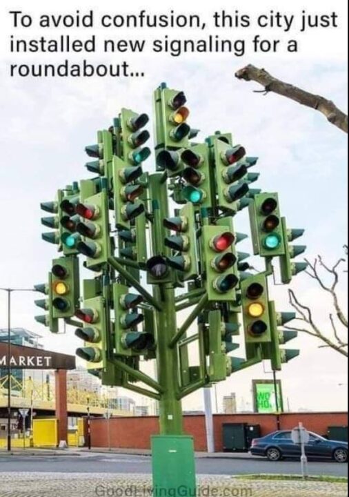 Multiple stop lights GoodLivingGuide via Facebook