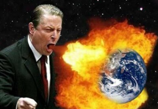 Al gore breathing fire on the earth