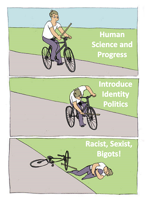 Bike Stick fall Meme Science and Identy Politics