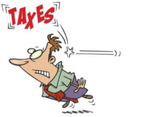 Cartoon hit with taxes