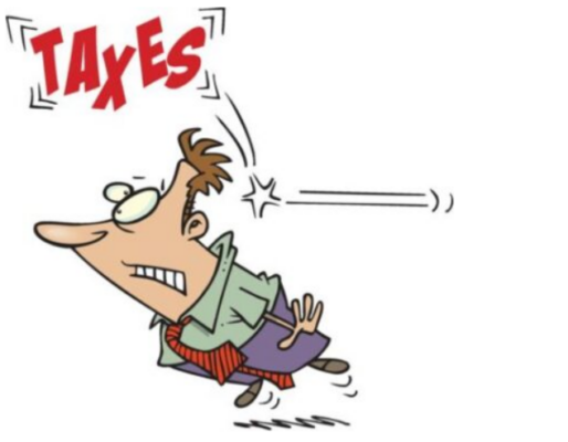 Cartoon hit with taxes