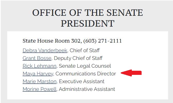 Maya Harvey - NH Senate Office of the President Staff