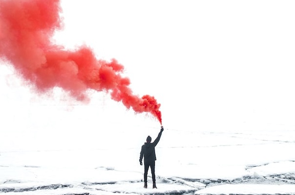 Red smoke red alert smoke flare