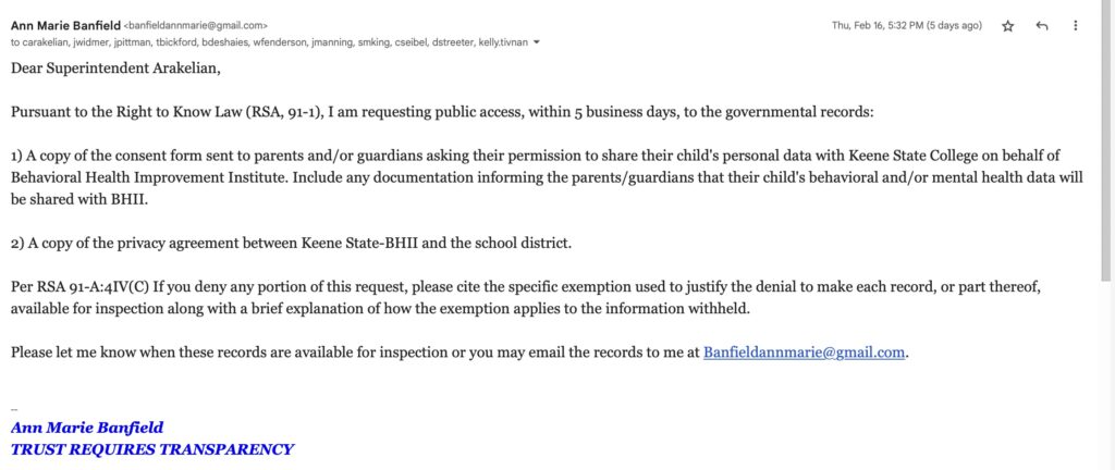 Dear Superintendent Arakelian