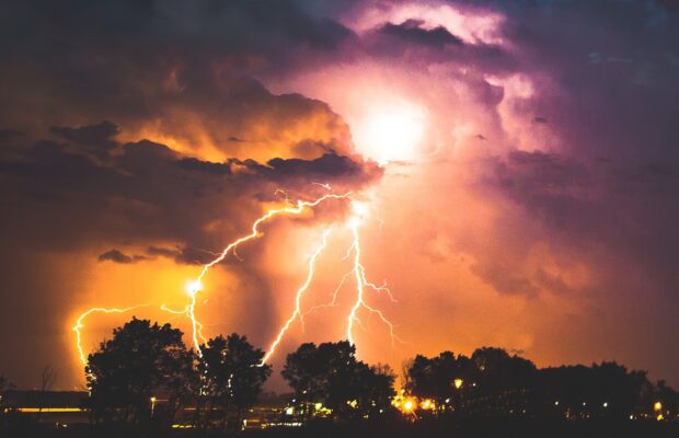 lighting clouds extreme weather