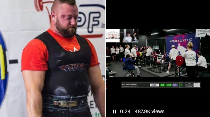 Avi Silverberg at womens powerlifting event in Alberta Canada