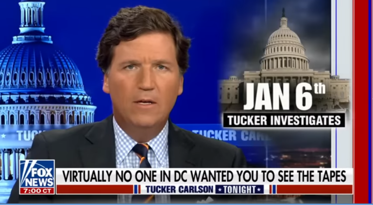Tucker Carlson J6 report video screen grab