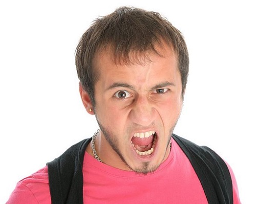 Grievance unshaven malicious young man shouts HQ3872x2592px Stockfreeimages