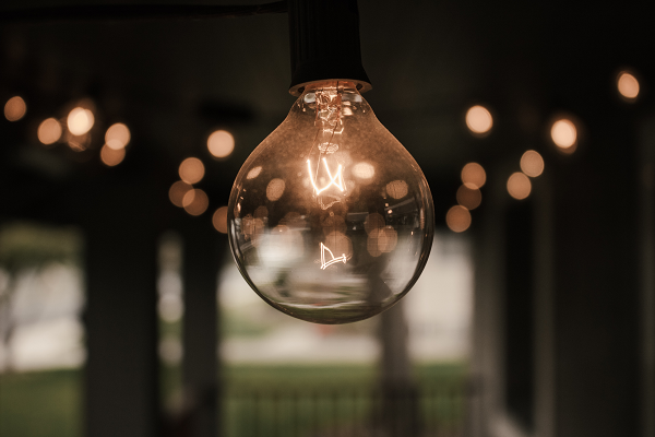 incandescent light bulb Photo by Dallas Reedy on Unsplash