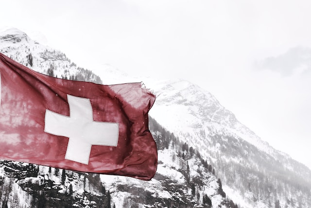 swiss flag mountains