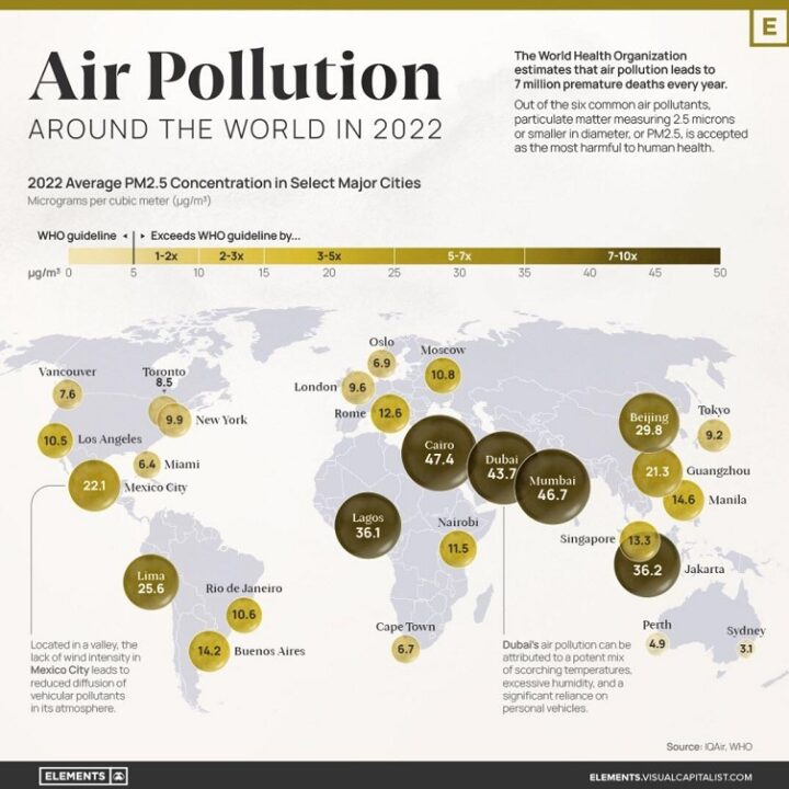 2022 PM 2.5 Pollution in selected cities ZeroHedge