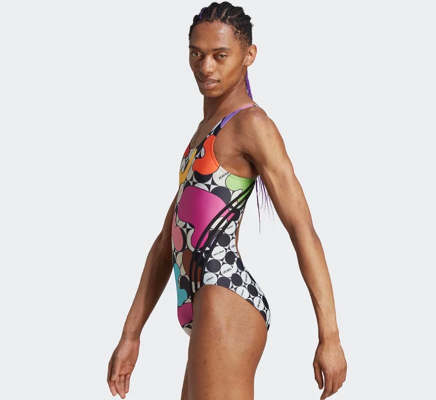 Addidas swimwear male model in womens swimsuit