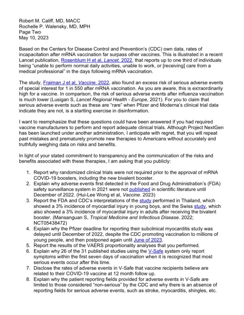 Florida Surgeon-General Dr. Joseph A. Ladapo letter 2 of 3