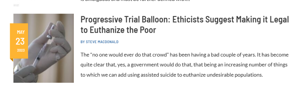 Screen grab canada euthanize the poor post