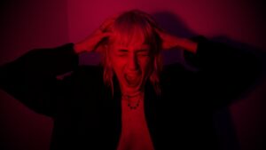 Frightened scared screaming