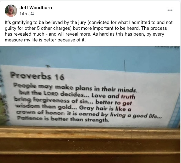 Woodburn convicted of what he admitted to doing.