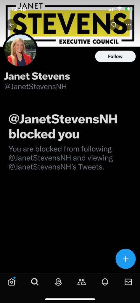 Janet Stevens Blocks Constituent