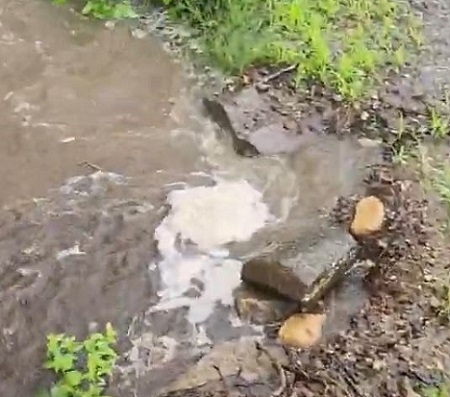 Almost overflow culvert from rain storm