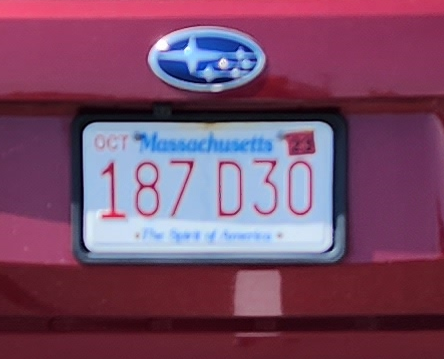 Entitled MA Driver Plate 187-D30 Skip