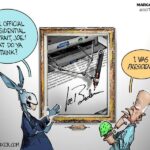 president autopen cartoon with donkey and joe biden