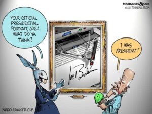 president autopen cartoon with donkey and joe biden