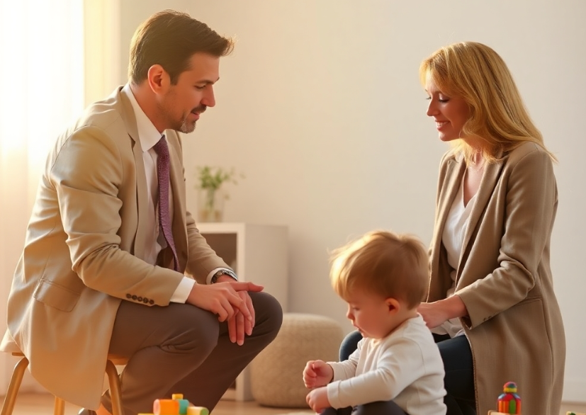 Woman child man family lawyer