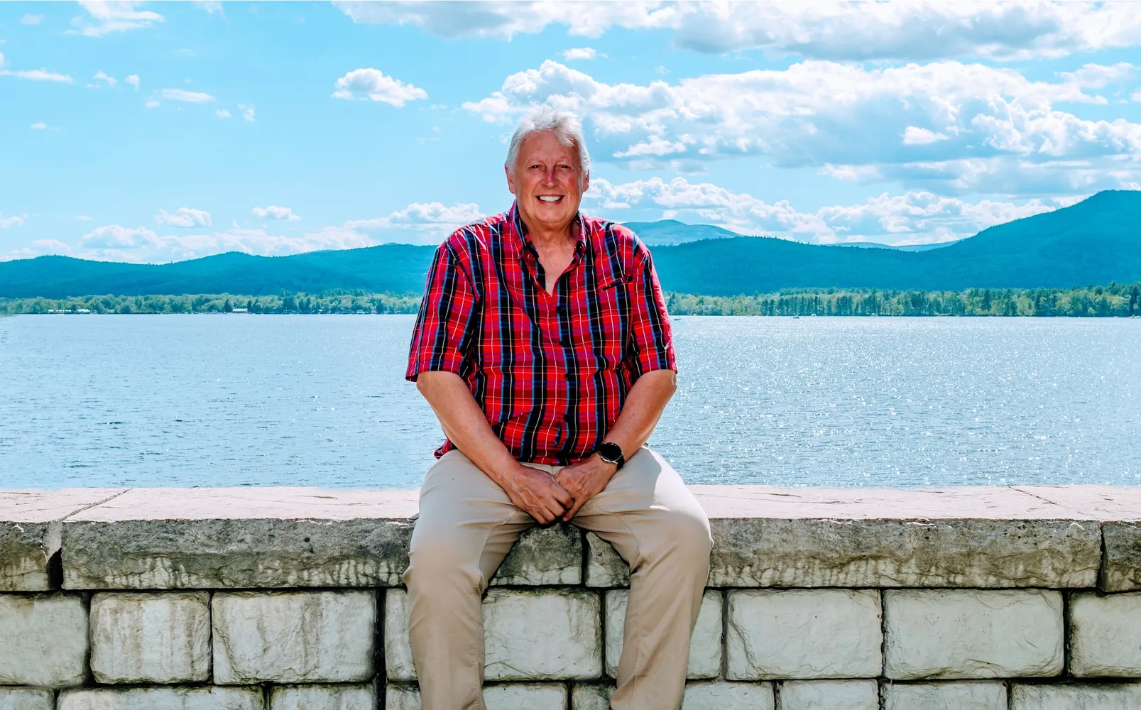 State Senator Mark McConkey in a plaid shirt