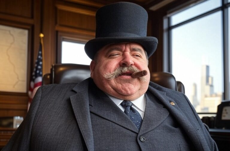 Top hat wearing fat cat