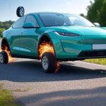 EV tires on fire