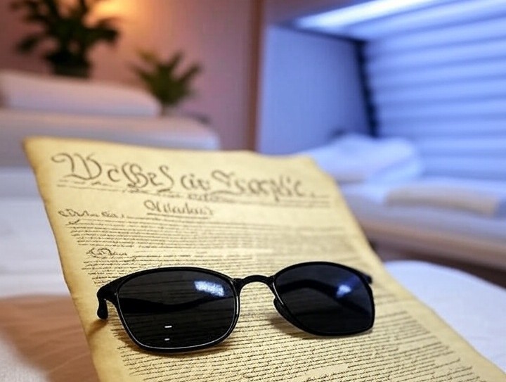 AI Image - Constituion vs tanning bed