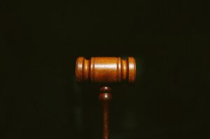 Gavel with black background
