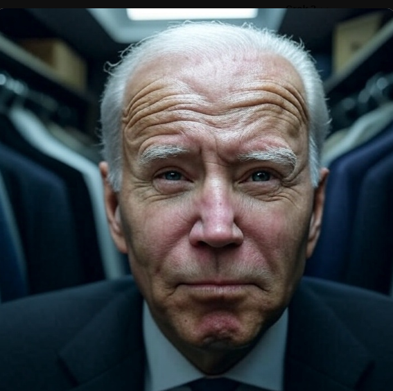 Joe biden in a closet
