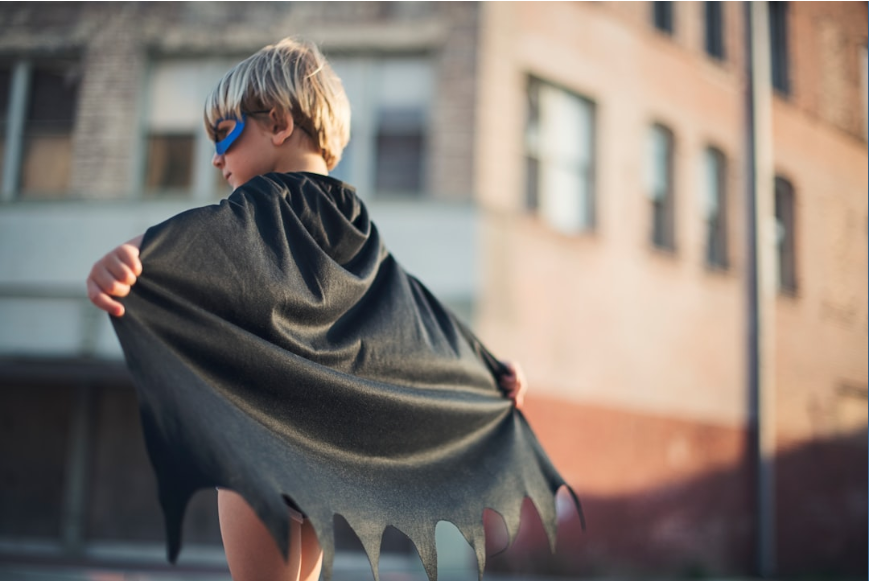 kid super hero batman cape