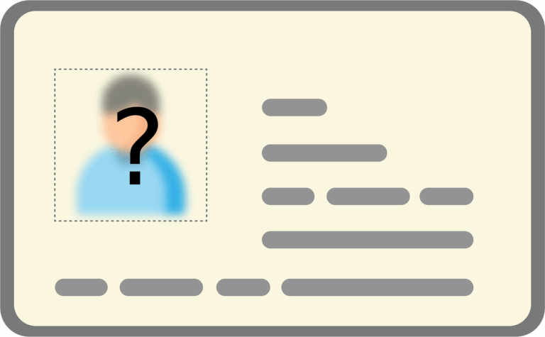 drawing of a license or photo ID