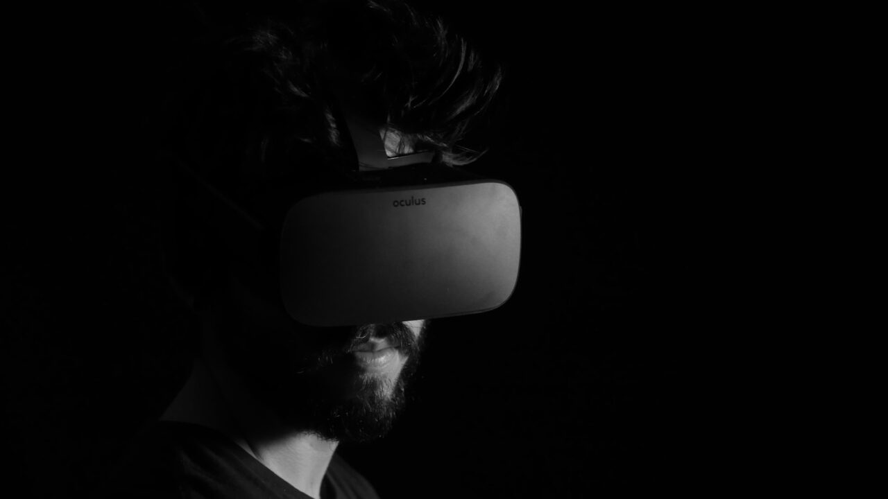 man in VR headset