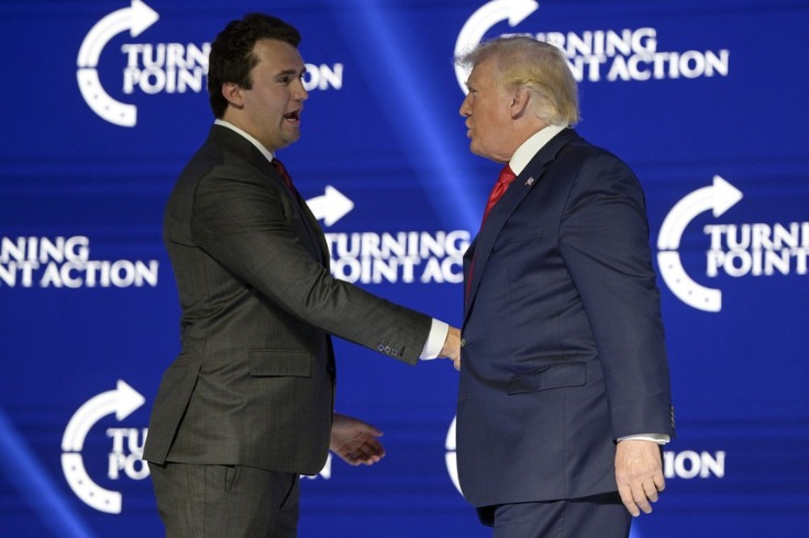 Charlie Kirk and Donald Trump handshake