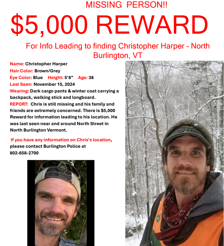 reward for missing man christopher harper