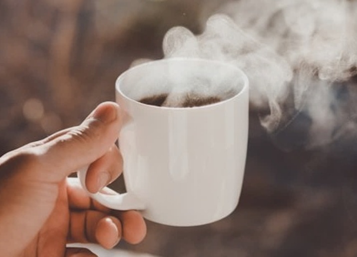 cup of steaming coffee