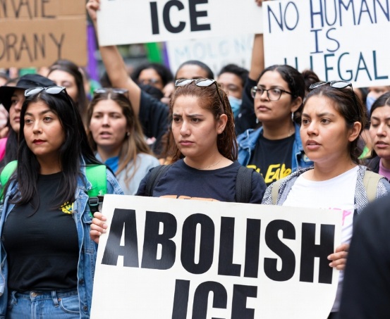 liberal women protesting ICE