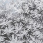 Ice crystals frozen water