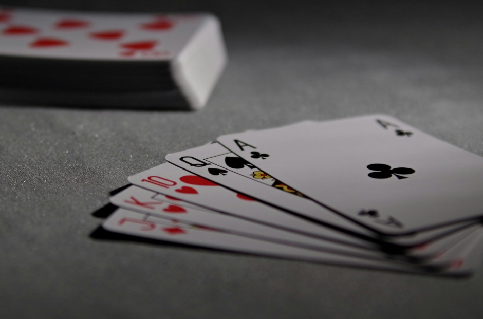 cards poker gambling straight flush ace high