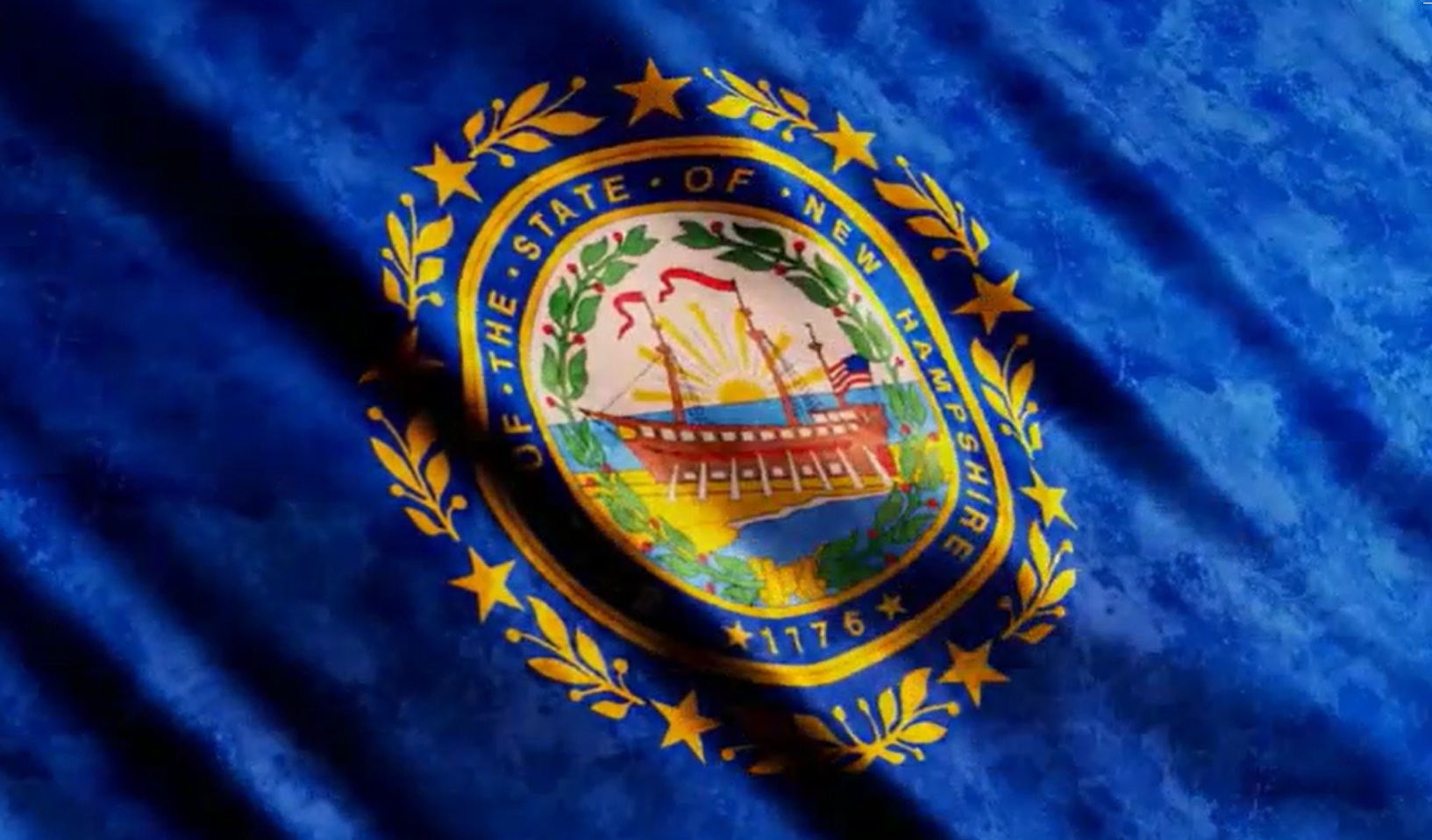 NH State Flag wavin