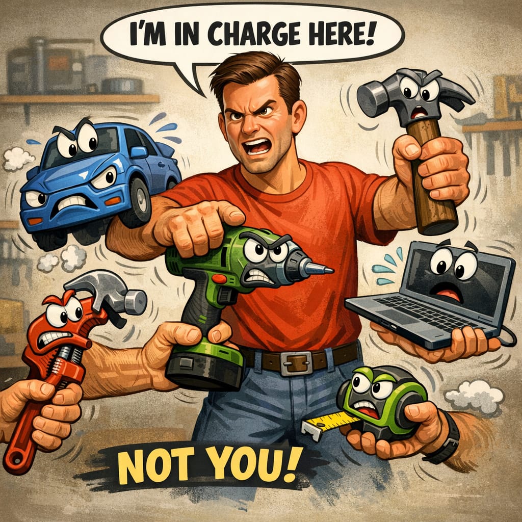 Man Vs Machine AI Cartoon