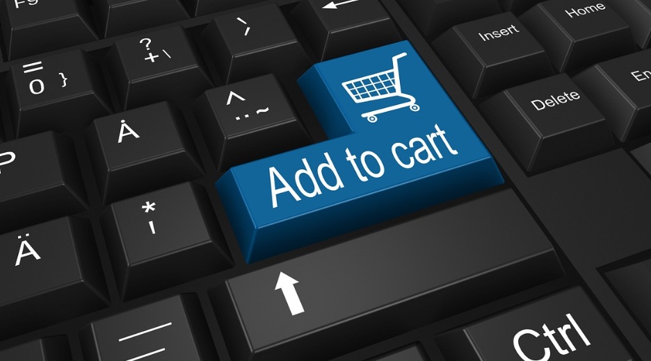 ecommerce keybaord with shopping cart button
