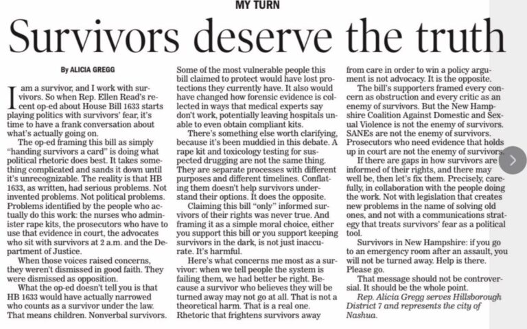 Screen grab Alicia Gregg op-ed newspaper layout